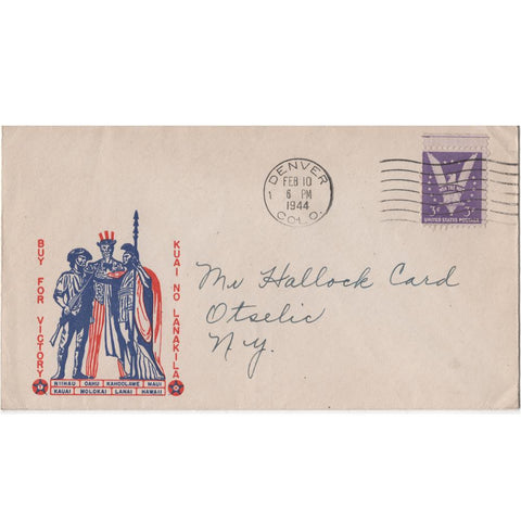 Feb. 10, 1944 "Buy For Victory" WW2 Patriotic Cover