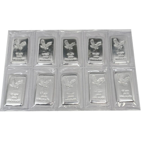 CNT 10 oz .9999 Silver Bullion "Eagle" Bars | In Plastic