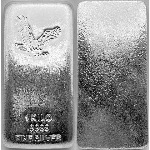 CNT 1 Kilo Silver Bullion "Eagle" Bars | 32.15 Ounces Net Pure Silver