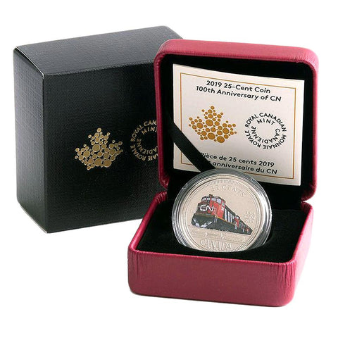 2019 Royal Canadian Mint 25 Cent 100th Anniversary of CN Coin w/ Box & C.O.A.