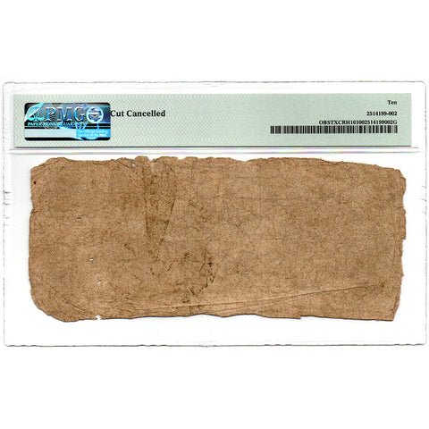 1838/9 $5 Republic of Texas Treasury Note Cr. H16 - Sam Houston Signature - PMG VG 10