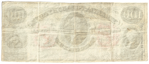 1862 $100 Virginia Treasury Note Cr.6 (Orange Protectors) ~ Very Fine