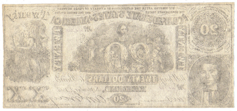 T-20 Sept. 2 1861 $20 Confederate States of America (C.S.A.) CT-20/141 - Choice Uncirculated