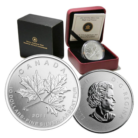 2011 $10 Maple Leaf Forever Silver Coin w/ Box & C.O.A.