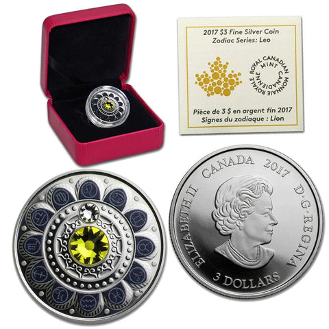 2017 $3 Canada Silver Coin Zodiac Series "Leo" w/ Box & C.O.A.