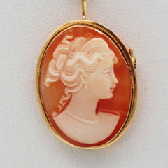 18K real gold Cameo Pendant outlet