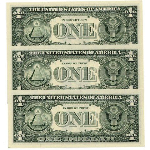 Set of Three Consecutive 1999 $1 St. Louis Federal Reserve Star Notes Fr. 1925-H* - Crisp Uncirculated
