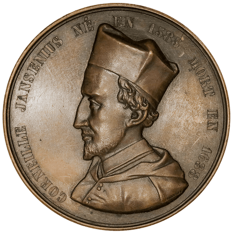 (1848) Cornelius Jansen, Father of Jansenism (Belgium) A.C. Jouvenel 46mm/Bronze ~ Uncirculated