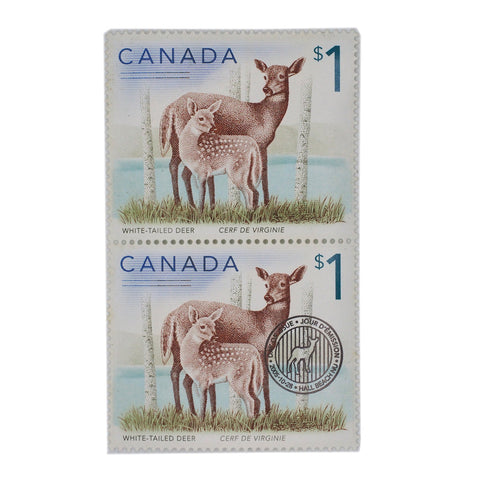 2005 White Tailed Deer and Fawn Canada Silver Coin and Stamp Set
