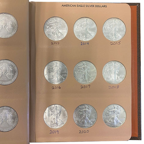 1986 to 2021 36-Coin American Silver Eagle Set in Dansco Album