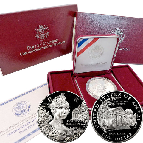 1999-P Dolley Madison Commemorative Silver Dollar - Gem Proof in OGP