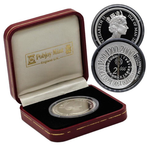2000 Elizabeth II Isle of Man Silver Proof Commemorative w/Box
