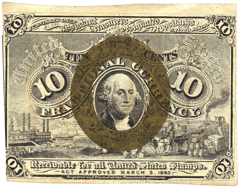 (1863-1867) 2nd Issue 10¢ Fractional Fr. 1244 ~ Very Fine