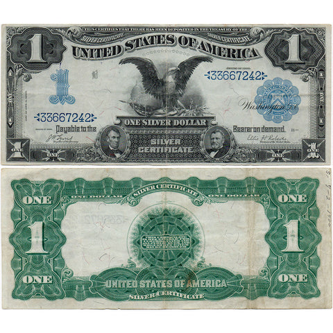 1899 Black Eagle $1 Silver Certificate Fr.226 Date Above - Crisp Very Fine