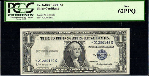 1935-H $1 Silver Certificate Star Note Fr. 1618* - PCGS New 62 PPQ