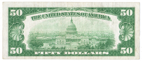 1929 $50 Kansas City Federal Reserve Bank Note (FR.1880J) ~ Choice Very Fine