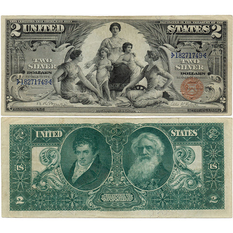 1896 $2 "Educational" Silver Certificate Fr. 248 - Net Very Fine