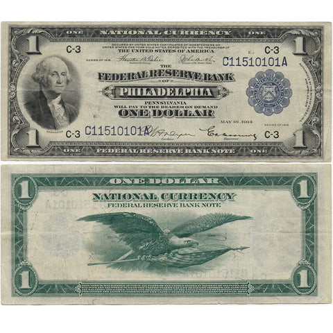1918 $1 Philadelphia Federal Reserve Bank Note Fr. 715 - Very Fine