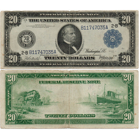 1914 $20 Federal Reserve Bank of New York Note Fr. 968 - Fine+