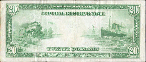 1914 $20 Cleveland Federal Reserve Note Fr. 979a - Crisp Very Fine
