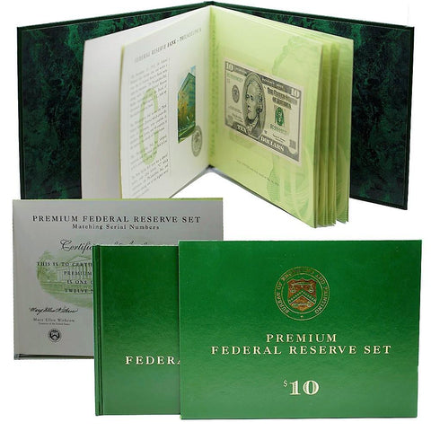 12-Note 1999 $10 Matching Serial Number Premium Federal Reserve Set