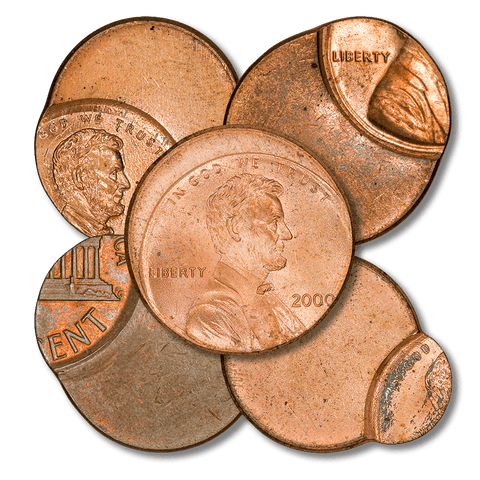 Five Different Off-Center Lincoln Memorial Cents - Uncirculated