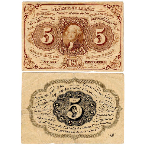 (1862-1863) 1st Issue 5¢ Fractional Fr. 1230 - Very Fine