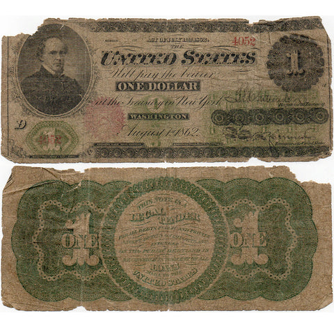 1862 $1 Legal Tender Series of 1862 Fr. 17a - About Good