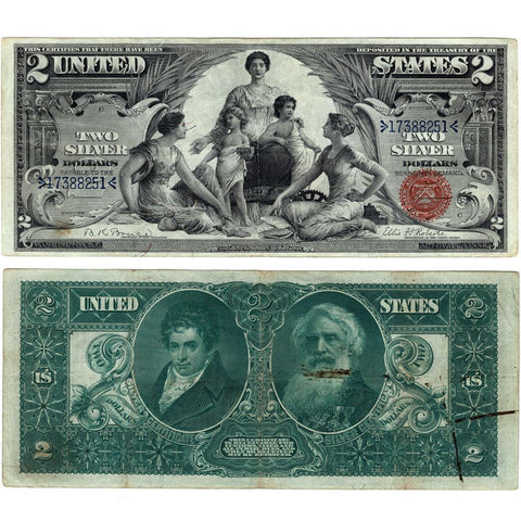 1896 $2 "Educational" Silver Certificate Fr. 248 - Very Fine