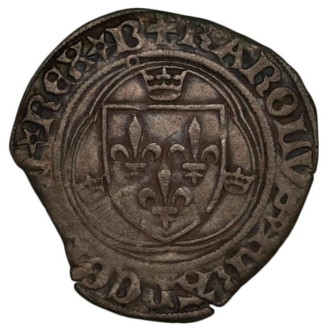 1483-1497 Charles VIII Bourges Mint Grand Blanc aux Couronne C.805 - Very Fine
