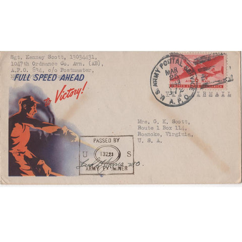 Mar. 25, 1943 "Full Speed Ahead to Victory" WW2 Patriotic Cover