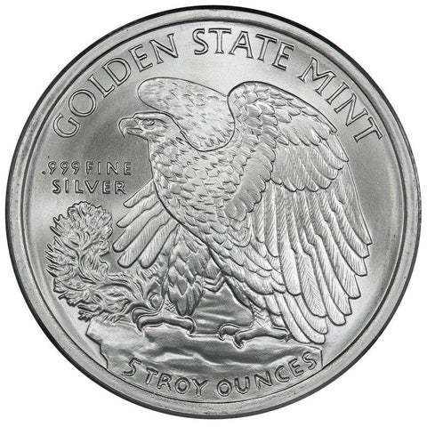 5 oz Golden State Mint .999 Silver Walking Liberty Half Round