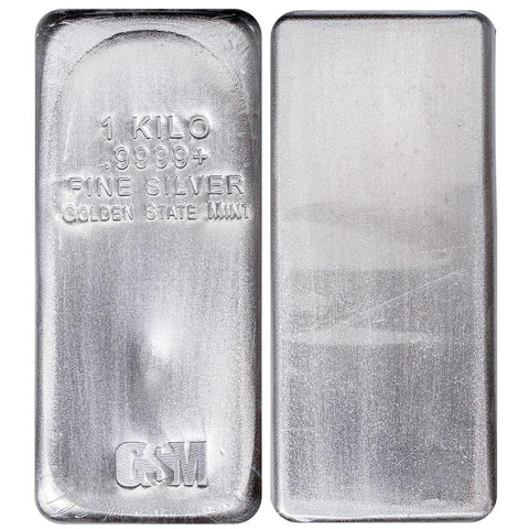 Golden State Mint 1 Kilo Silver Bullion Bar | 32.15 Ounces Net Pure Silver