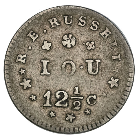 1837 12 1/2c Feuchtwanger R.E. Russell Hard Times Token - HT-309 (R5) - Very Fine+