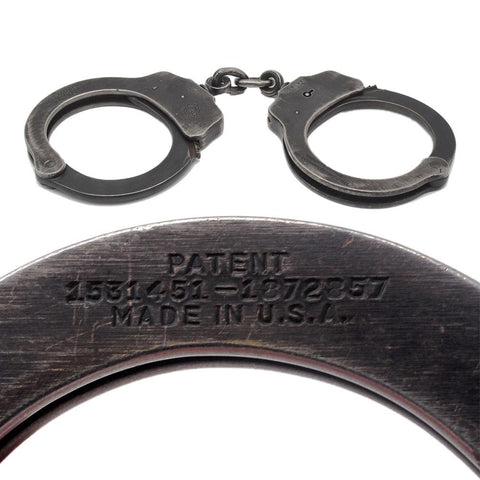 1942 - Peerless Handcuff Company - Chain Link Blued Handcuffs