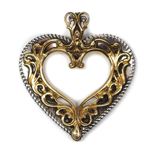 Carolyn Pollack Relios Mixed Metals Sterling/Brass Heart Enhancer