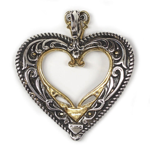 Carolyn Pollack Relios Mixed Metals Sterling/Brass Heart Enhancer