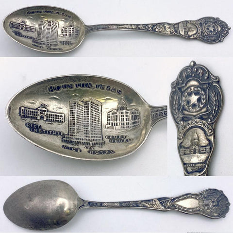 1915-1952 Weidlich Sterling Silver Houston, Tx Rice Souvenir Spoon