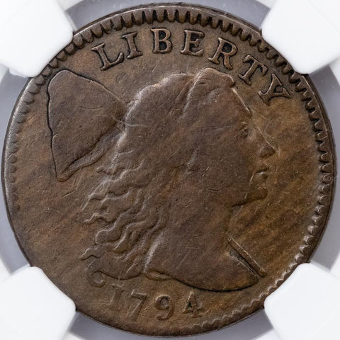 1794 Head of 1795 Liberty Cap Large Cent - NGC VG 10 BN