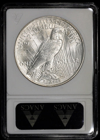 1923 Peace Dollar Doubled Die Reverse Top 50 Vam-3 ANACS MS 63