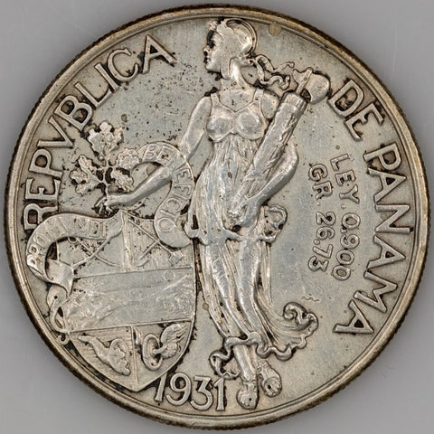 Panama - 1931 Silver Balboa - KM.13 - Nominal XF