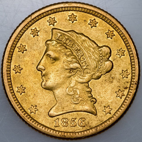 1856-O $2.5 Liberty Gold Coin (Scarce!) ~ About Uncirculated