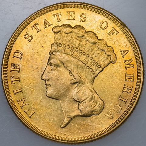 1886 $3 Princess Gold (scarce!) - About Uncirculated+
