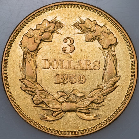 1859 $3 Princess Gold - About Uncirculated