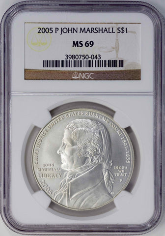 2005-P John Marshall Commemorative Silver Dollar - NGC MS 69