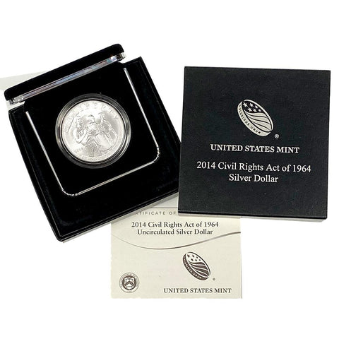 2014-P Civil Rights Commemorative Silver Dollar - Gem Unc in OGP w/ COA