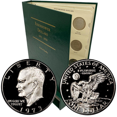 1971 to 1978 PDS Eisenhower Dollar 32-Coin Sets ~ Gem BU & Proof in Littleton Album