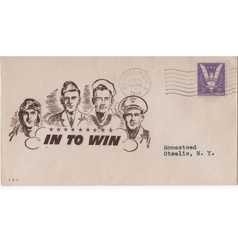 Feb. 18, 1944 "In To Win" WW2 Patriotic Cover