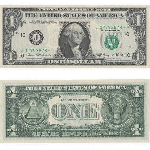 1969-D $1 Kansas City Federal Reserve Note Fr. 1907-J* - Uncirculated