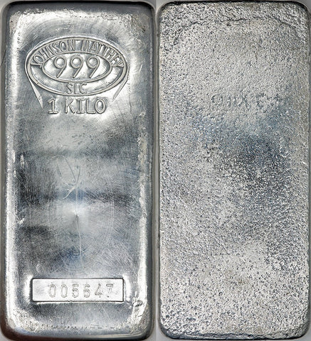Johnson Matthey 1 Kilo Silver Bullion Bar | 32.15 Ounces Net Pure Silver